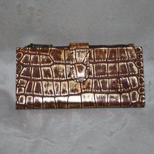 NWOT Patricia Nash Nazari Wallet in Metallic Gold Tan--MATCHING PURSE SEPARATELY